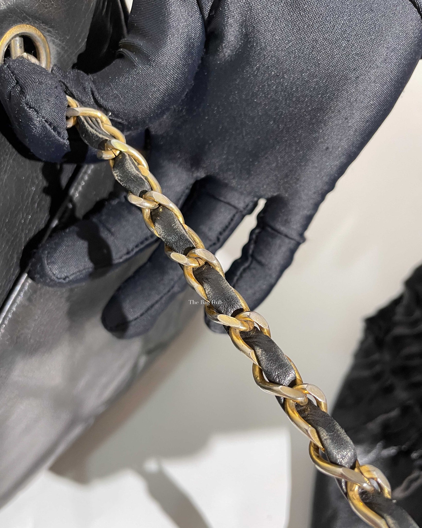 Chanel Black Lambskin Vintage Quilted Tote Bag GHW