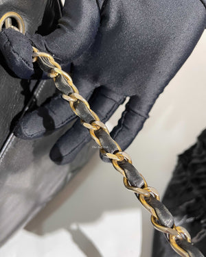 Chanel Black Lambskin Vintage Quilted Tote Bag GHW