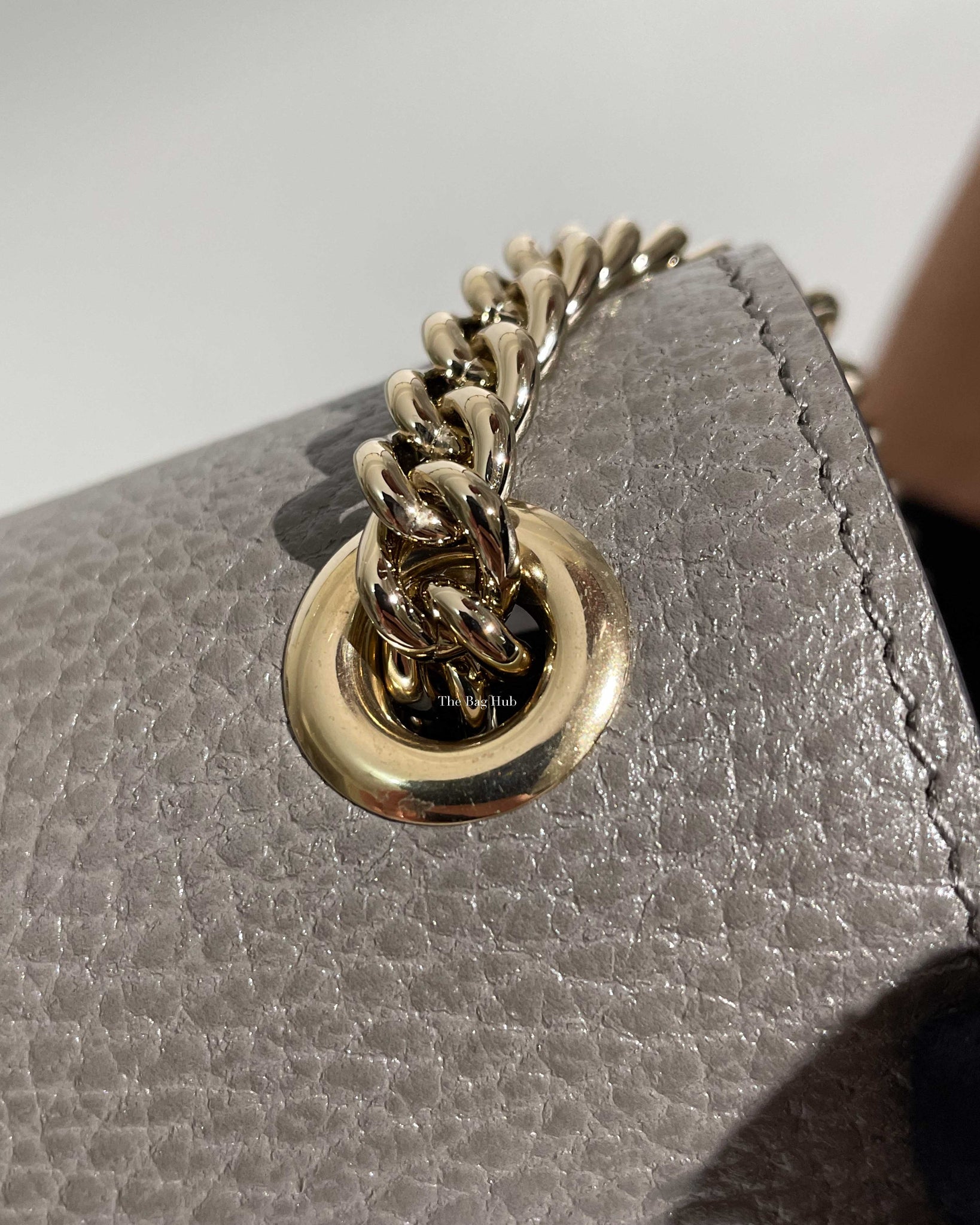 Gucci Black Glazed Leather & Silver GG 'Interlocking Small