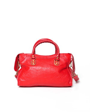 Balenciaga Red Mini Edge City Bag GHW