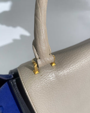 Celine Tri-Color Suede and Leather Medium Trapeze Shoulder Bag-11