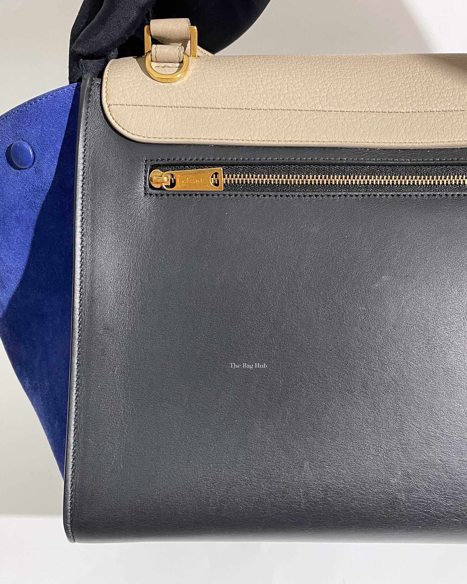 Celine Tri-Color Suede and Leather Medium Trapeze Shoulder Bag-31