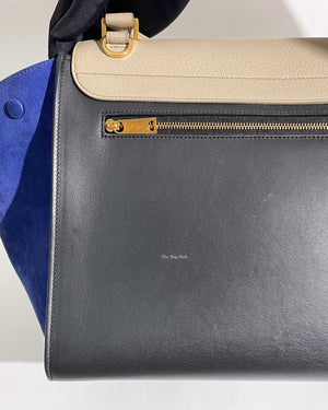 Celine Tri-Color Suede and Leather Medium Trapeze Shoulder Bag-31