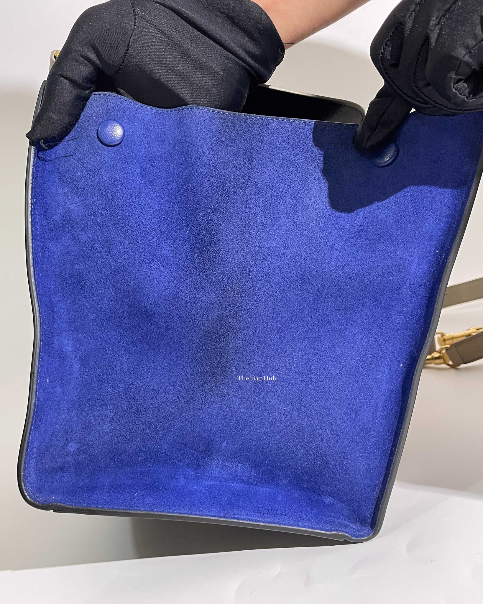 Celine Tri-Color Suede and Leather Medium Trapeze Shoulder Bag-34