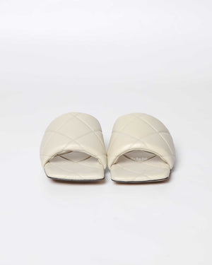 Bottega Veneta Beige Quilted Leather Lido Flat Slides Size 41