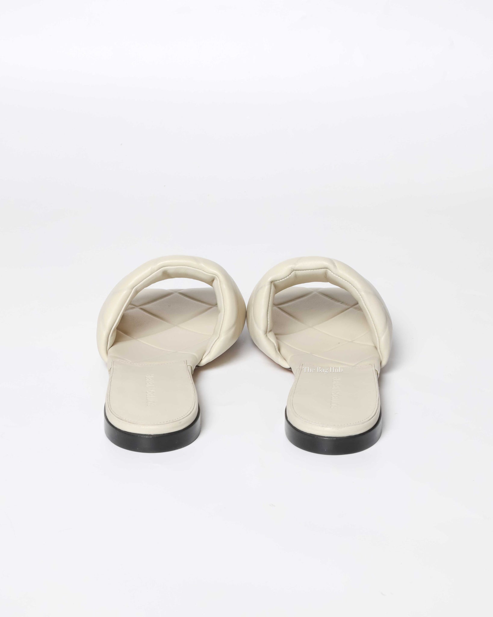 Bottega Veneta Beige Quilted Leather Lido Flat Slides Size 41