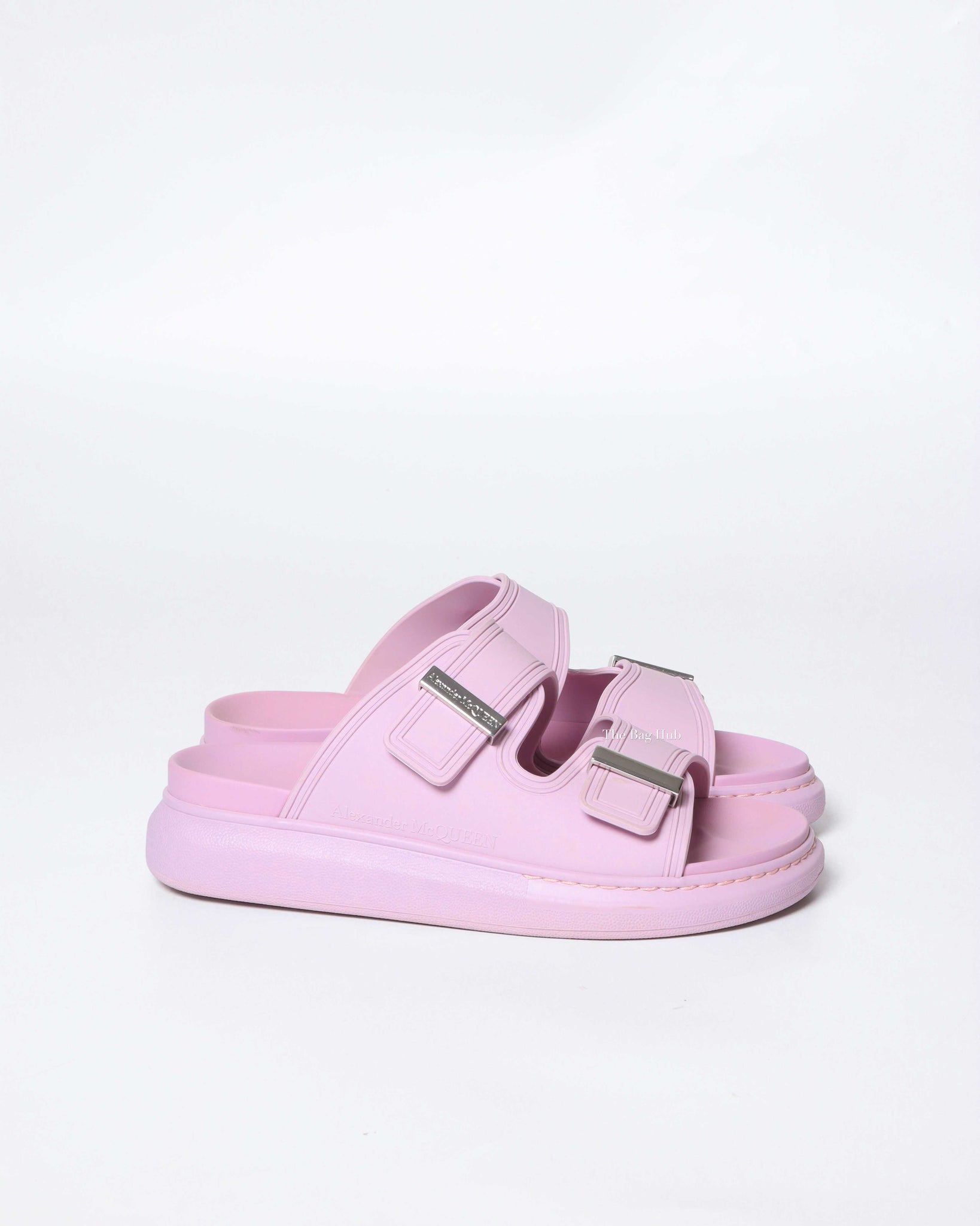 Alexander McQueen Purple Rubber Oversized Slides 40