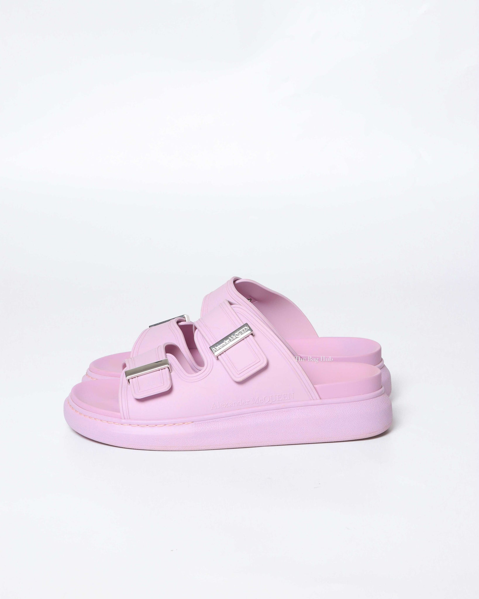 Alexander McQueen Purple Rubber Oversized Slides 40