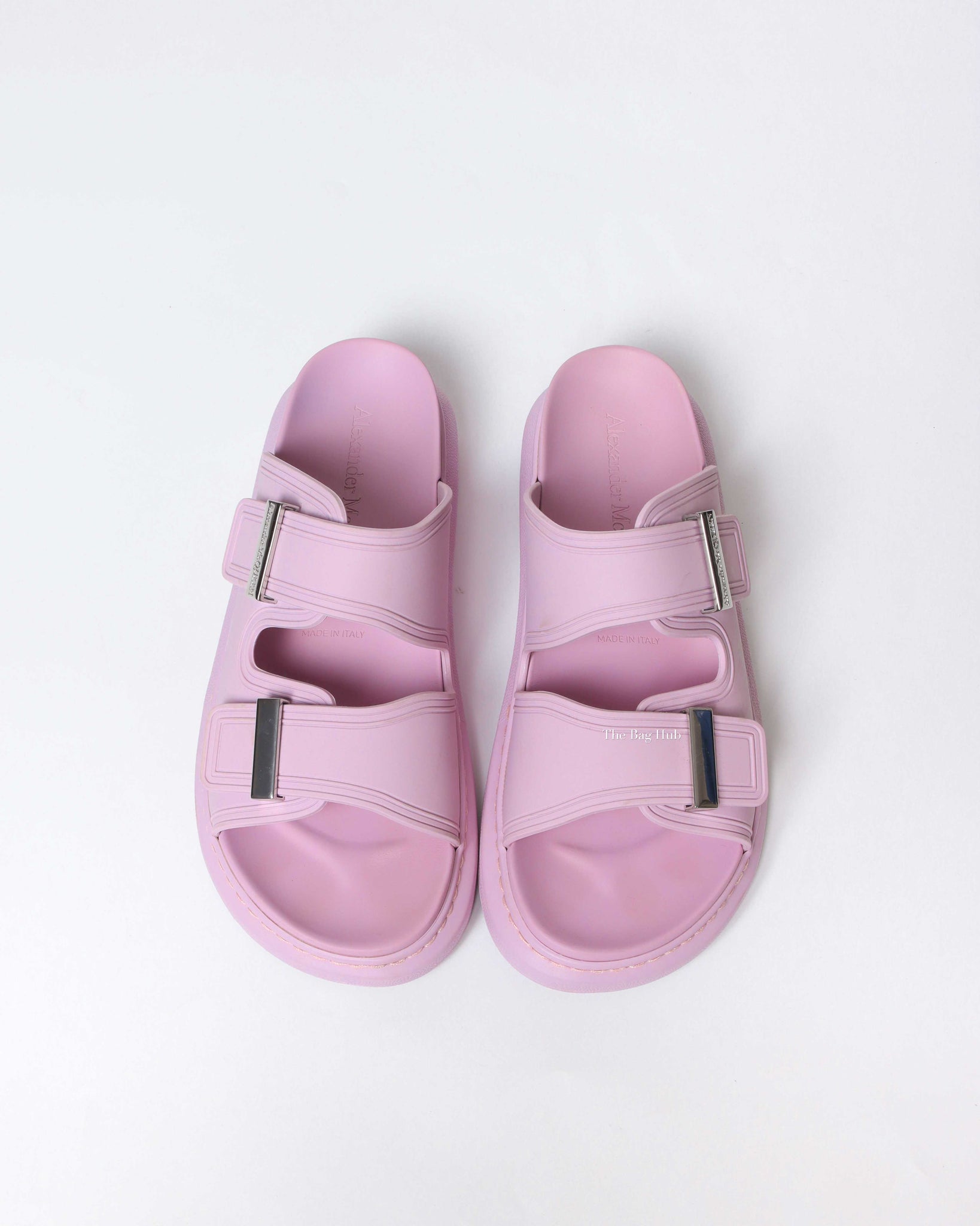 Alexander McQueen Purple Rubber Oversized Slides 40