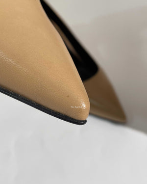Saint Laurent Nude Leather Paris Pumps Size 37