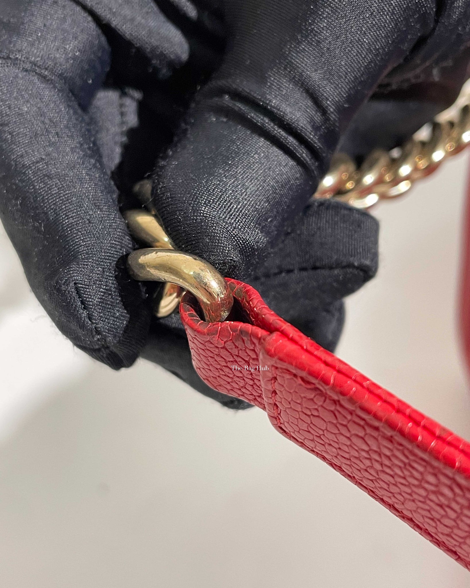 Chanel Red Chevron Caviar Old Medium Le Boy GHW