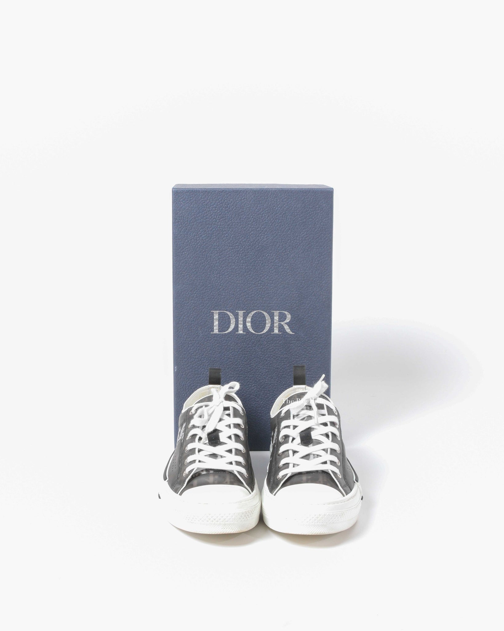 Dior Black/White Oblique Canvas Transparent B23 Low Top Sneakers Size 44-9