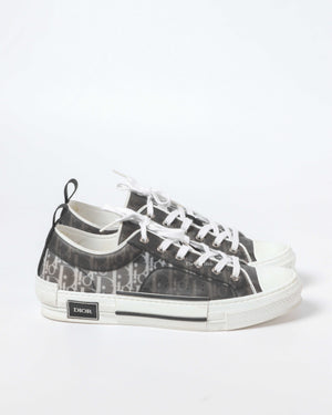 Dior Black/White Oblique Canvas Transparent B23 Low Top Sneakers Size 44-5