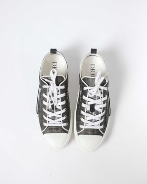 Dior Black/White Oblique Canvas Transparent B23 Low Top Sneakers Size 44-4