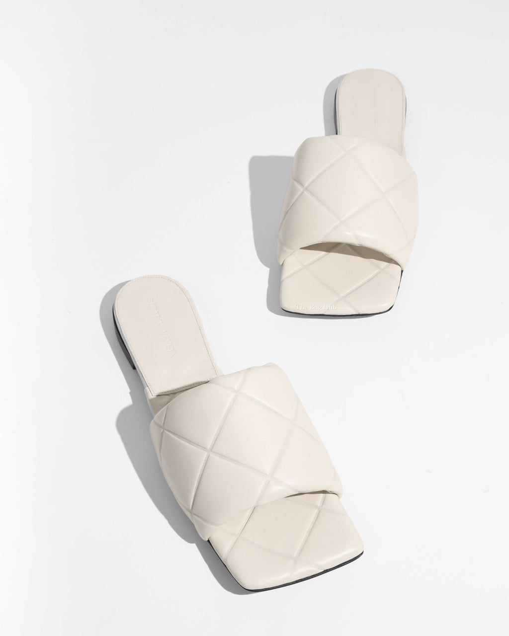 Bottega Veneta Beige Quilted Leather Lido Flat Slides Size 41