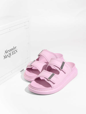 Alexander McQueen Purple Rubber Oversized Slides 40