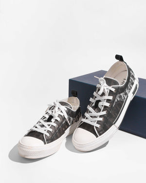 Dior Black/White Oblique Canvas Transparent B23 Low Top Sneakers Size 44-1