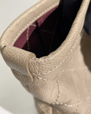 Chanel Caviar Beige Matelasse Wild Stitch Chain Tote Bag