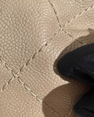 Chanel Caviar Beige Matelasse Wild Stitch Chain Tote Bag