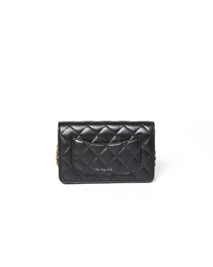 Chanel Black Lambskin Resin Quilted CC Heart WOC GHW