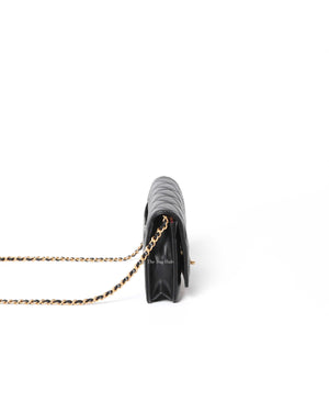 Chanel Black Lambskin Resin Quilted CC Heart WOC GHW