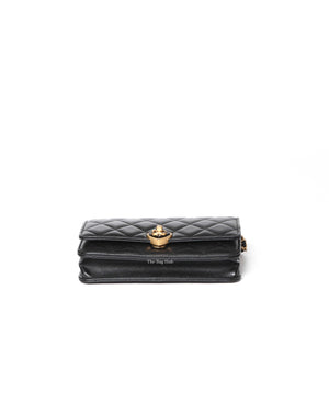 Chanel Black Lambskin Resin Quilted CC Heart WOC GHW