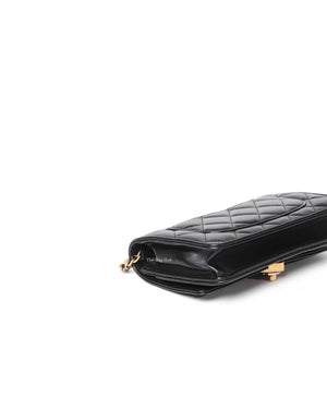 Chanel Black Lambskin Resin Quilted CC Heart WOC GHW