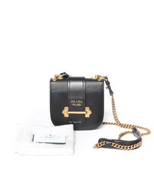 Prada Nero City Calf Saffiano Pionniere Cahier Bag 1BH056f