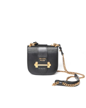 Prada Nero City Calf Saffiano Pionniere Cahier Bag 1BH056f