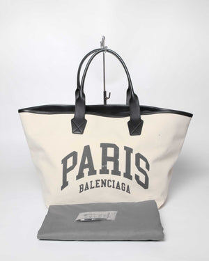 Balenciaga Beige Canvas Women's Cities Paris Jumbo Large Tote Bag - 13