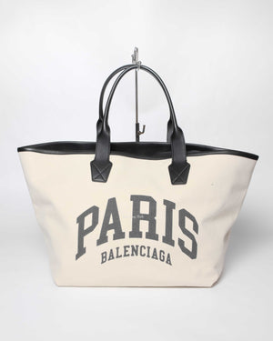 Balenciaga Beige Canvas Women's Cities Paris Jumbo Large Tote Bag - 2