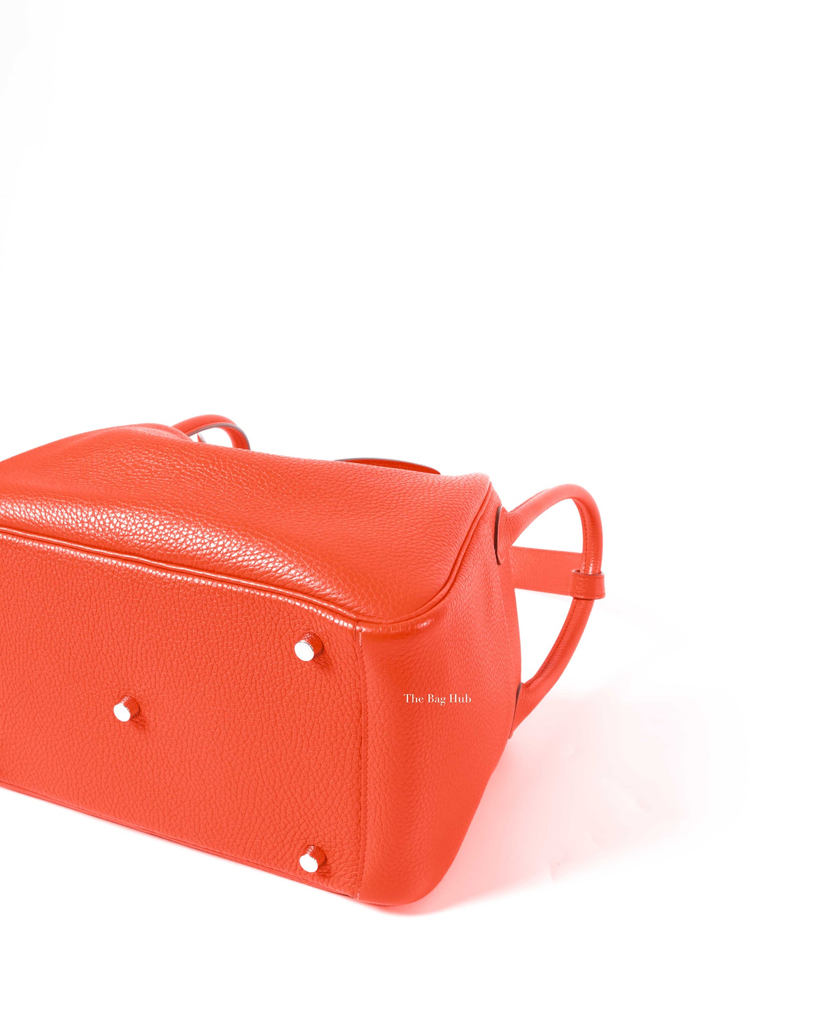 Hermes Orange Clemence Lindy 30 Bag SHW-8