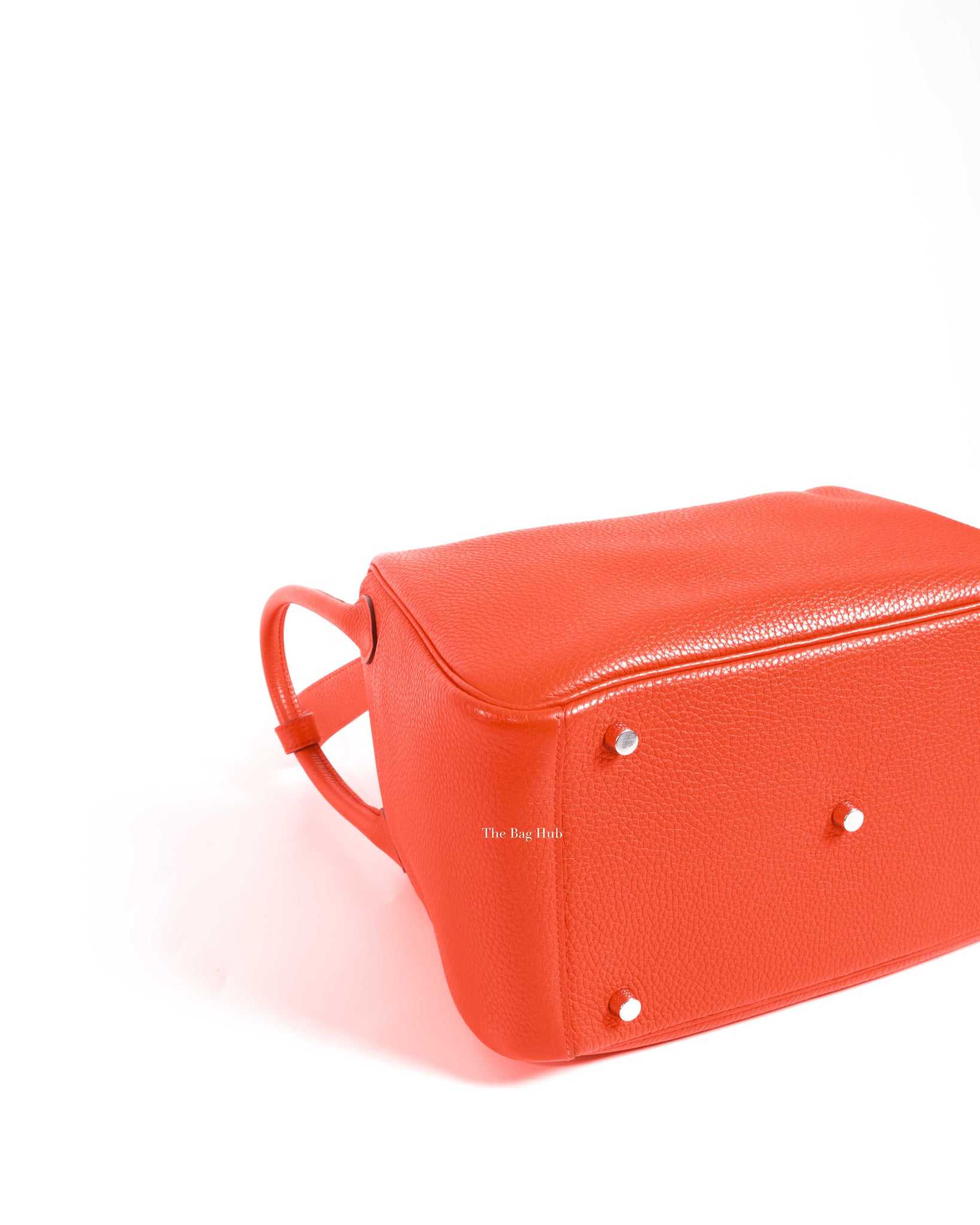Hermes Orange Clemence Lindy 30 Bag SHW-9