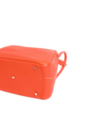 Hermes Orange Clemence Lindy 30 Bag SHW-10