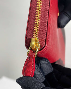 Prada Red Vitello Move Wallet On Chain Leather Pony-style calfskin  ref.805016 - Joli Closet
