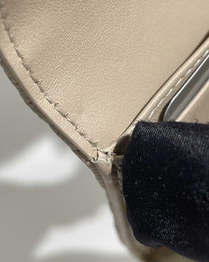 Dior Sand Supple Cannage Calfskin Leather Caro XS Card Wallet