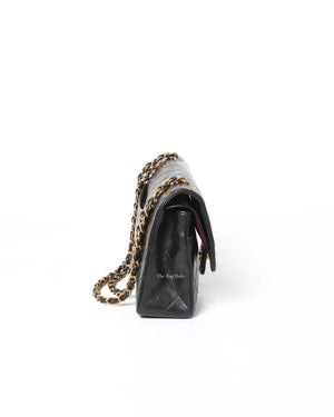 Chanel Black Lambskin Vintage Classic Medium Double Flap Bag GHW
