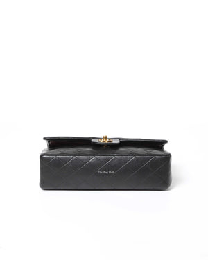 Chanel Black Lambskin Vintage Classic Medium Double Flap Bag GHW