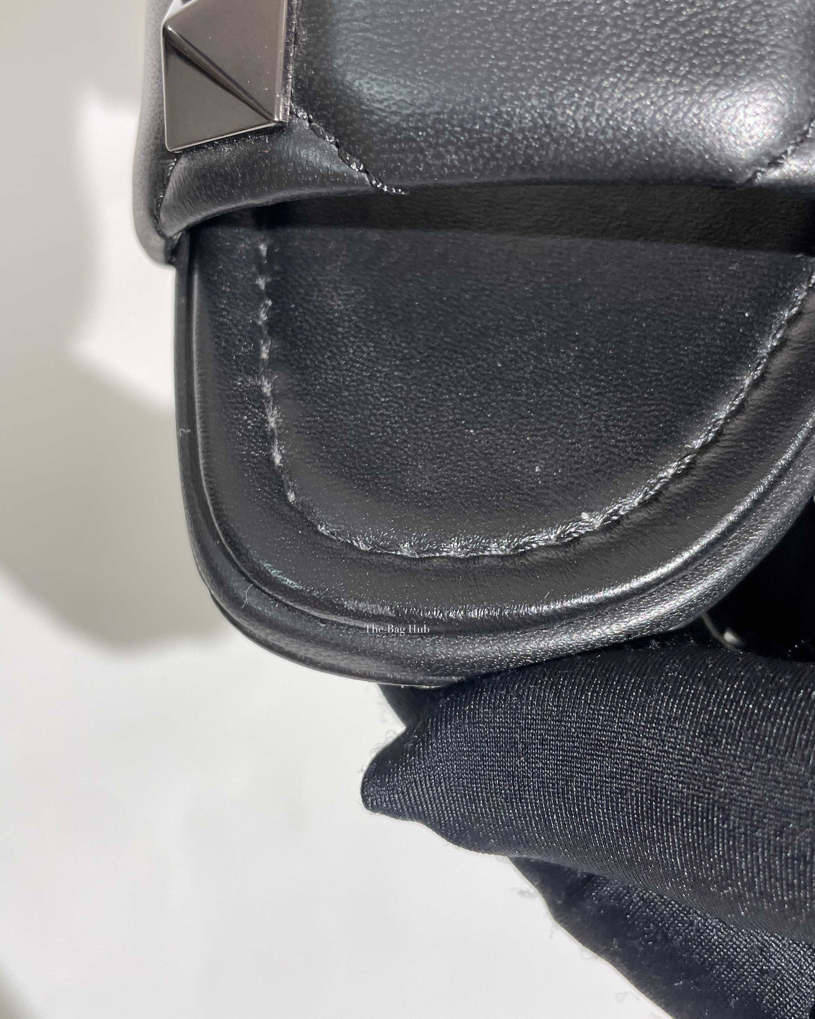 Valentino Garavani Black Leather Roman Stud Flats Size 37