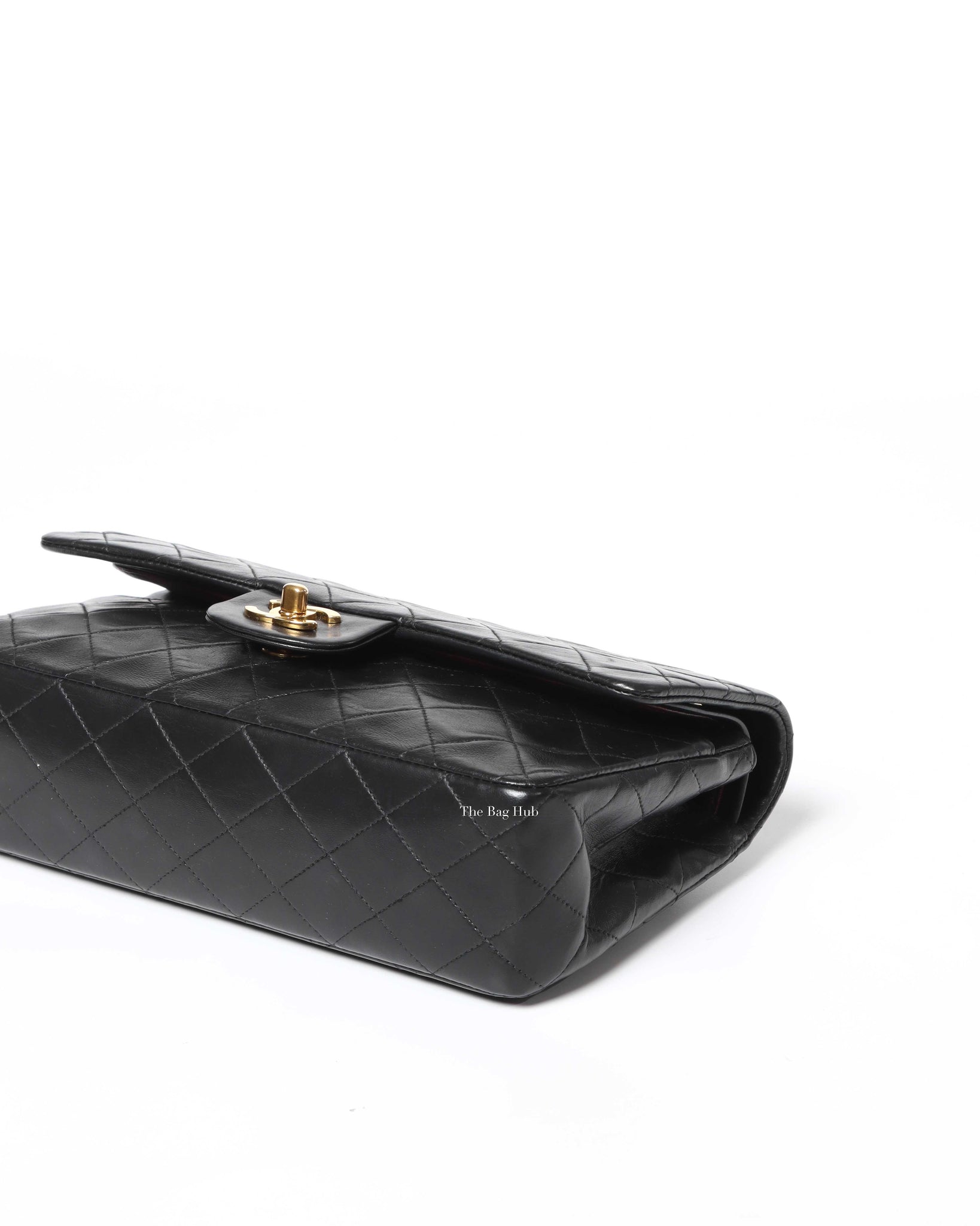 Chanel Black Lambskin Vintage Classic Medium Double Flap Bag GHW