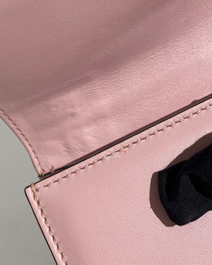 Valentino Garavani Pink Leather Rockstud Glam Lock Small Flap Bag