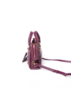 Balenciaga Maroon Nano City Metallic Edge GHW - 5