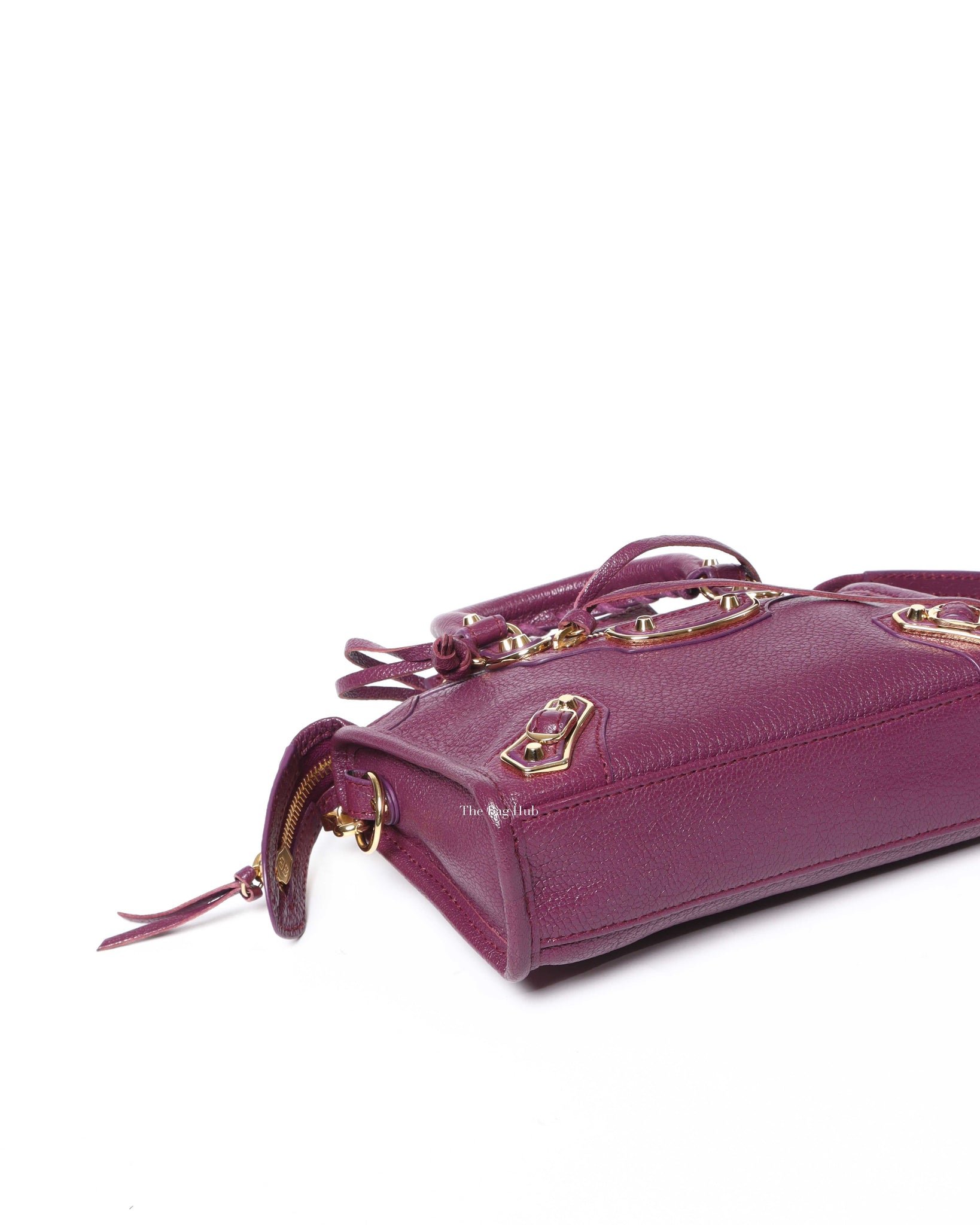 Balenciaga Maroon Nano City Metallic Edge GHW - 7
