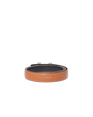 Hermes Black/Brown Slim Reversible Constance Belt w/ Buckle PHW Size 80 - 3