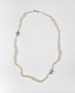 Chanel CC Pearl Long Necklace - 2