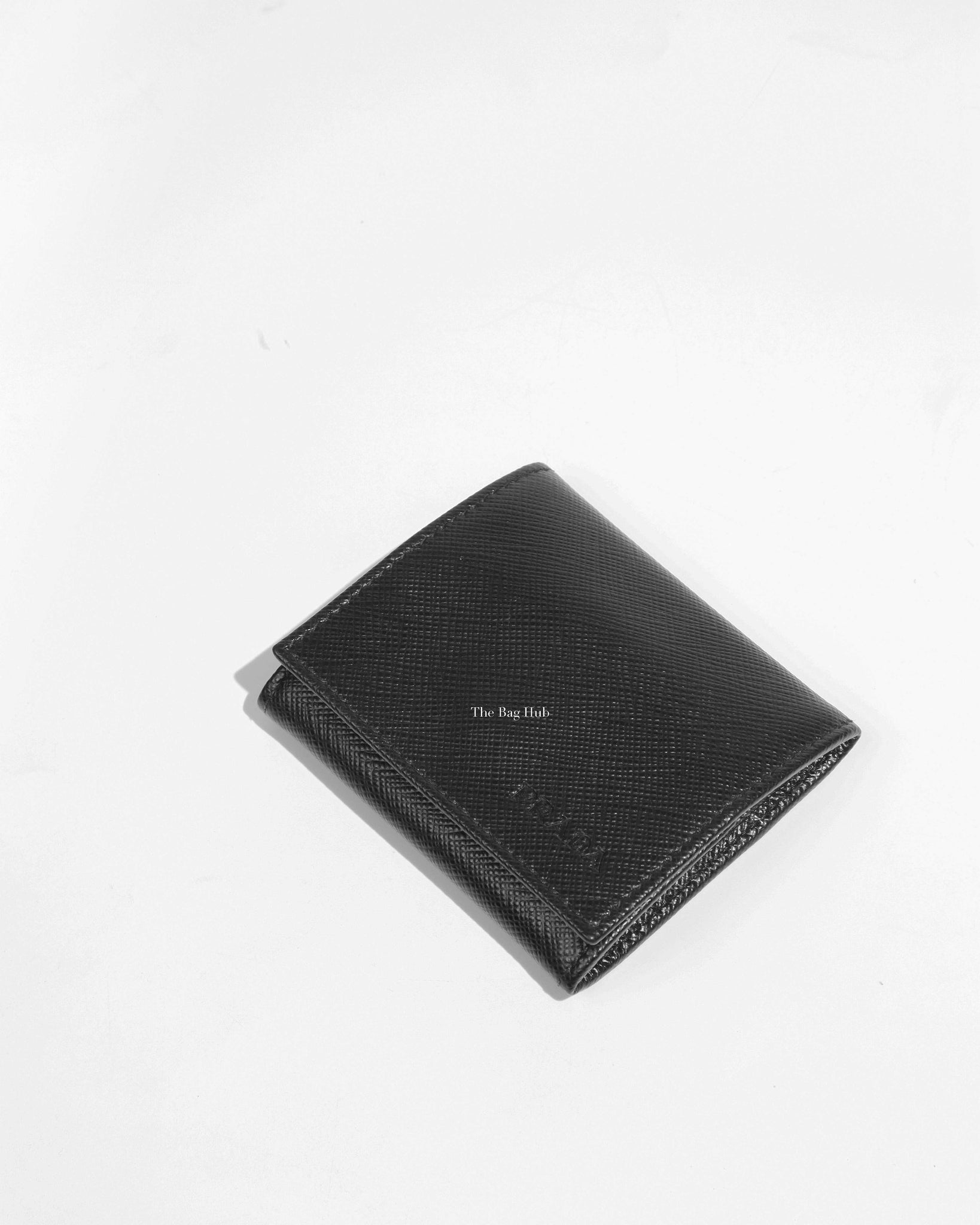 Prada Leather Card Holder Black in Saffiano Leather with Silver