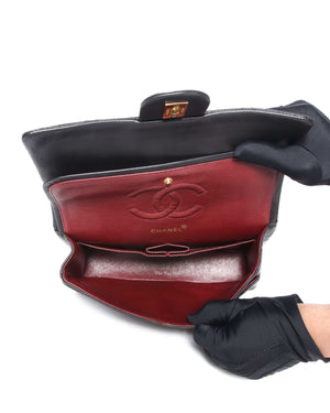 Chanel Black Lambskin Vintage Classic Medium Double Flap Bag GHW