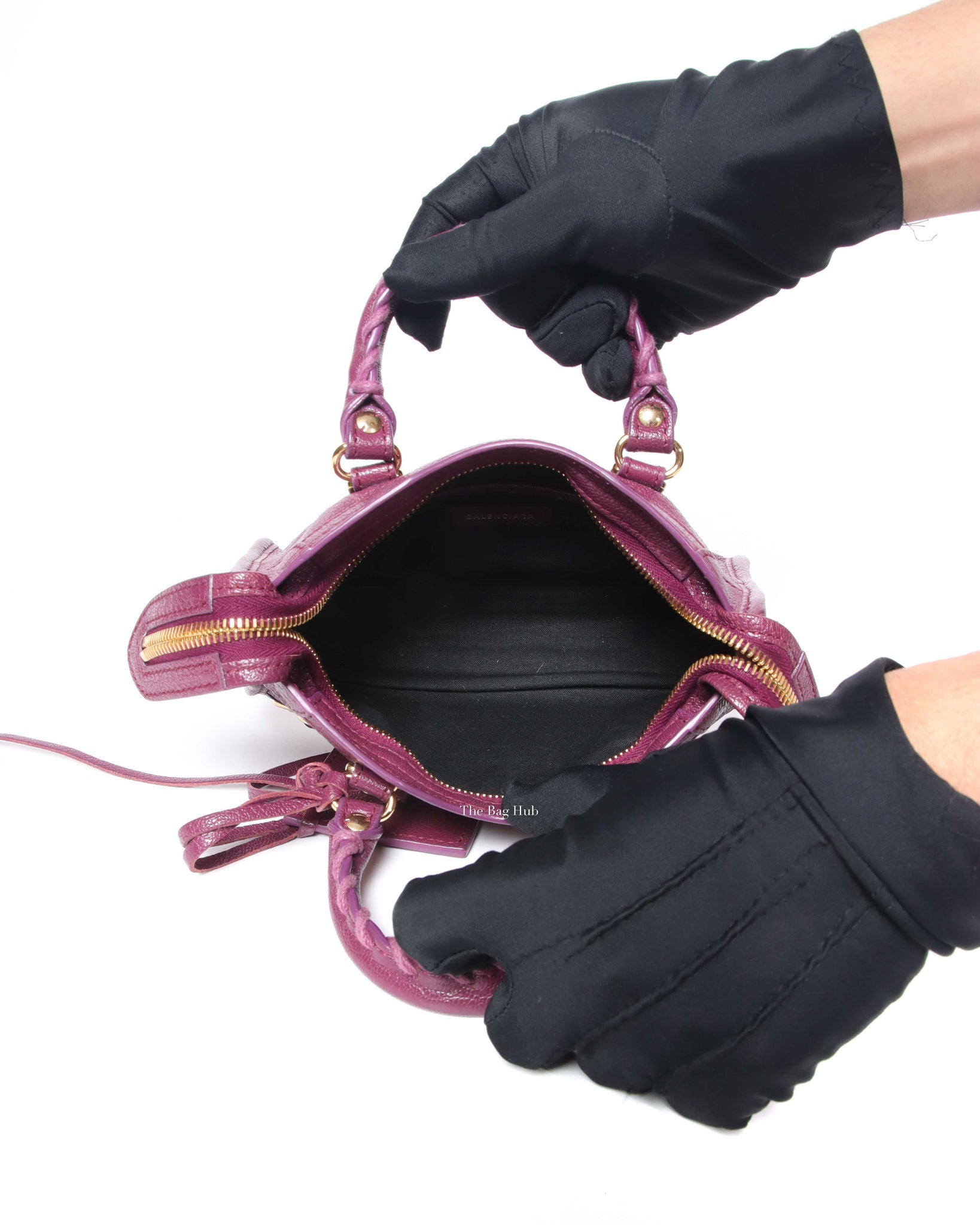 Balenciaga Maroon Nano City Metallic Edge GHW - 11