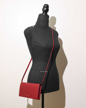 Gucci Red Microguccissima Wallet On Strap-12
