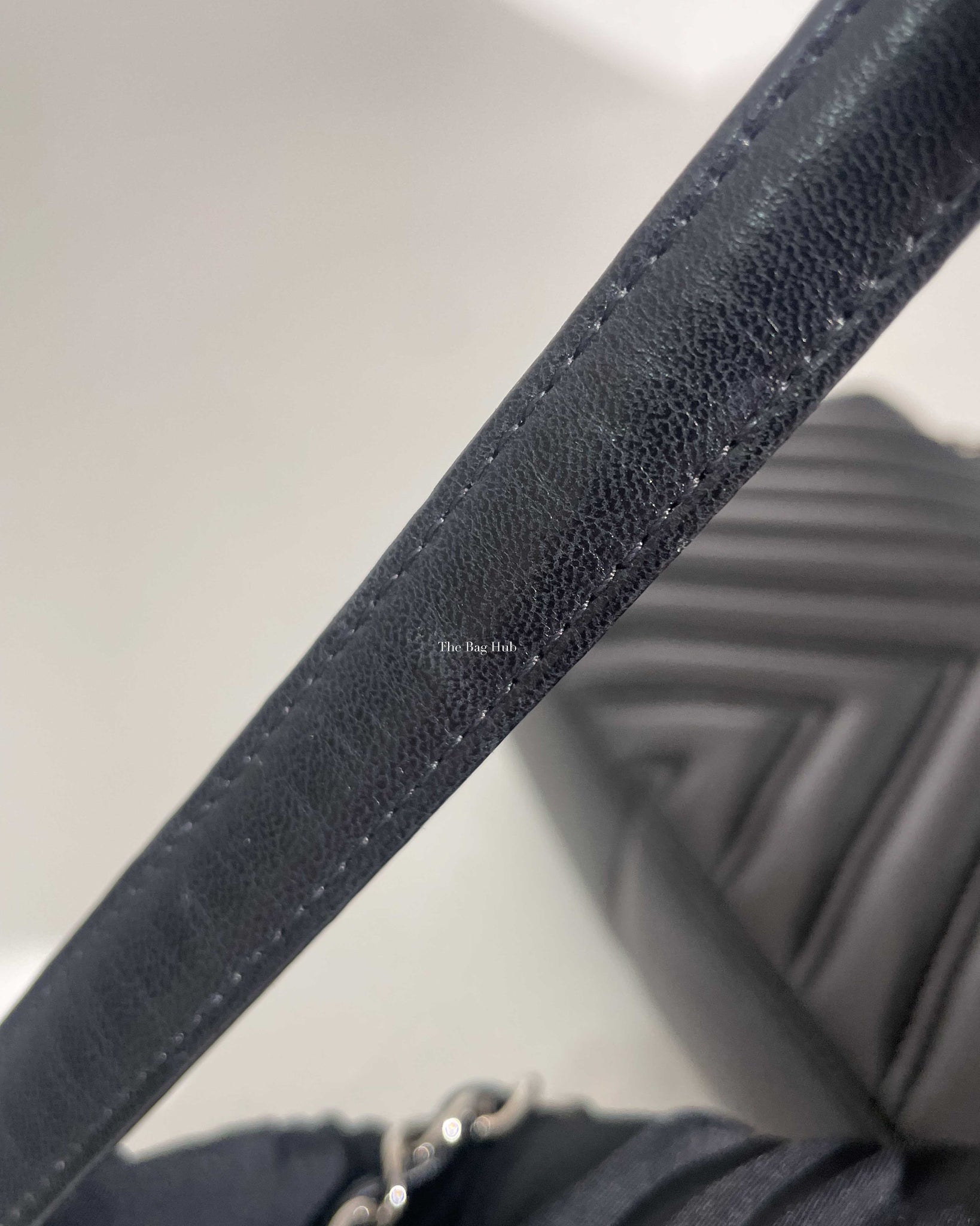 Chanel Black Chevron Medium Double Stitch Flap Bag SHW-24